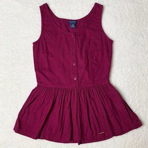 US Polo Assn Burgundy Peplum top